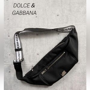 Dolce & Gabbana Black Belt Bag with Logo Strap